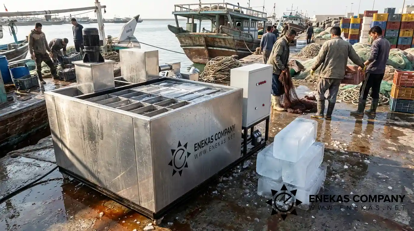 یخساز قالبی در اسکله