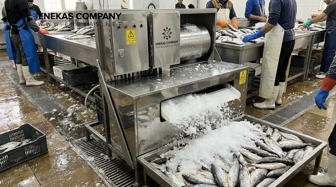 یخ ساز پولکی بسته بندی شیلات